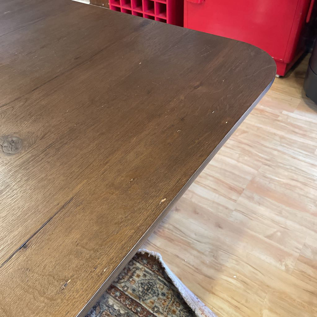 RH Oslo Brown Oak Dining Table w Open Base C DINING TABLES