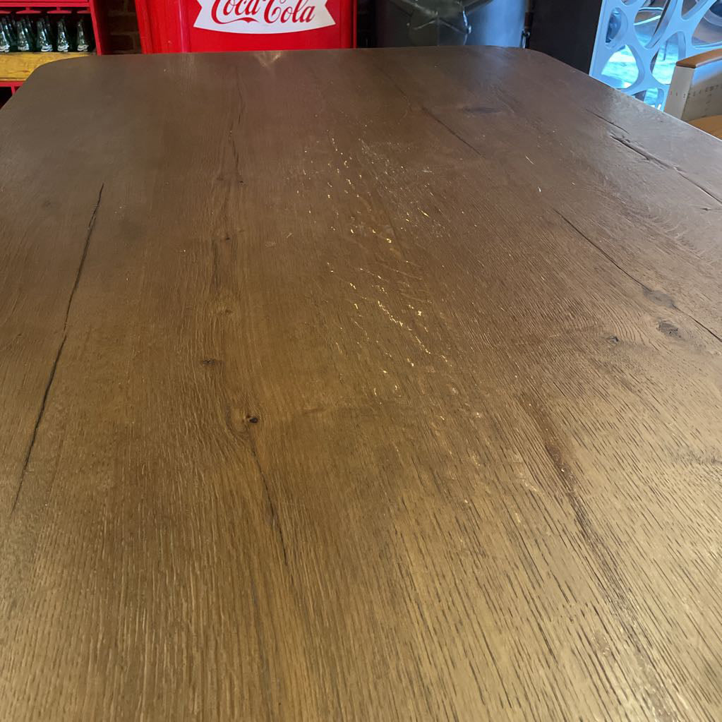 RH Oslo Brown Oak Dining Table w Open Base C DINING TABLES