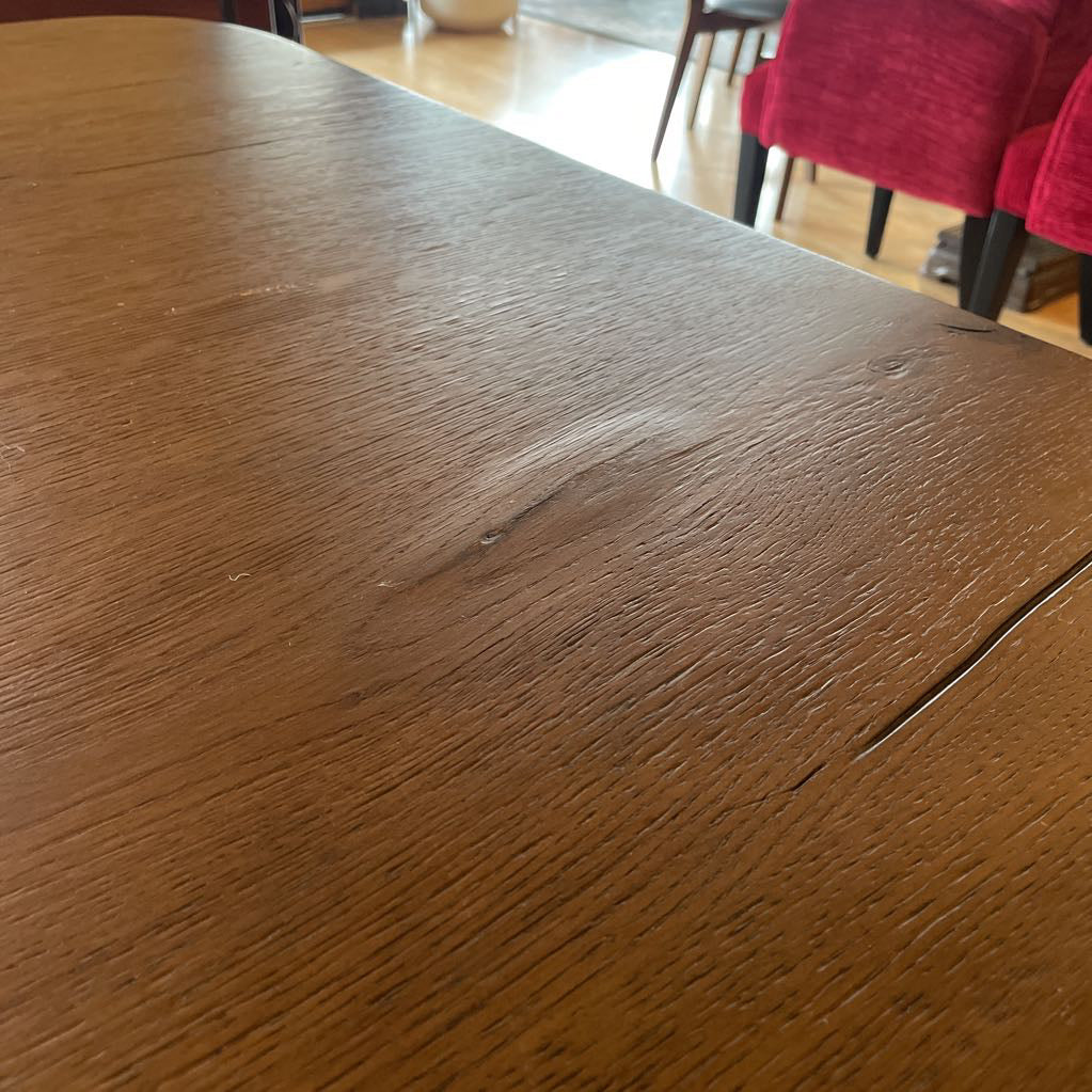 RH Oslo Brown Oak Dining Table w Open Base C DINING TABLES