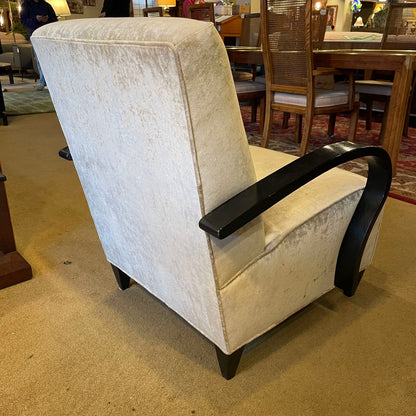 Sand Velvet & Black Wood Arm Chair U ACCENT CHAIRS