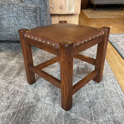 Barber Bros. Craftsman #405 Leather Top Foot Stool C STOOLS