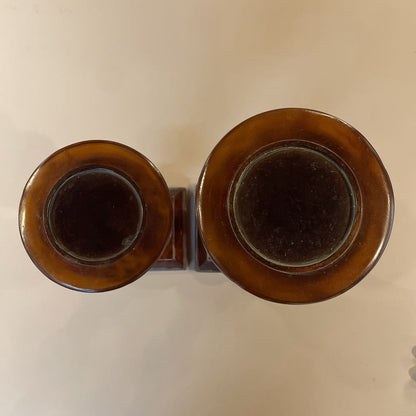 Orange Resin 2 Height Candleholder SET OF 2 UNIQUE FINDS