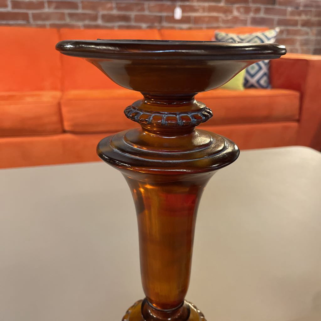 Orange Resin 2 Height Candleholder SET OF 2 UNIQUE FINDS