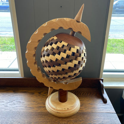 Segmented Wood Decorative Globe UNIQUE FINDS