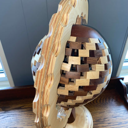 Segmented Wood Decorative Globe UNIQUE FINDS