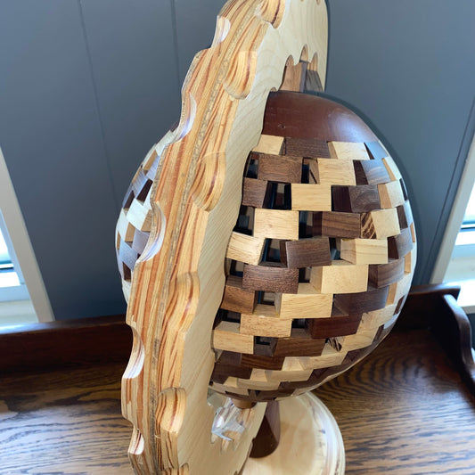 Segmented Wood Decorative Globe UNIQUE FINDS
