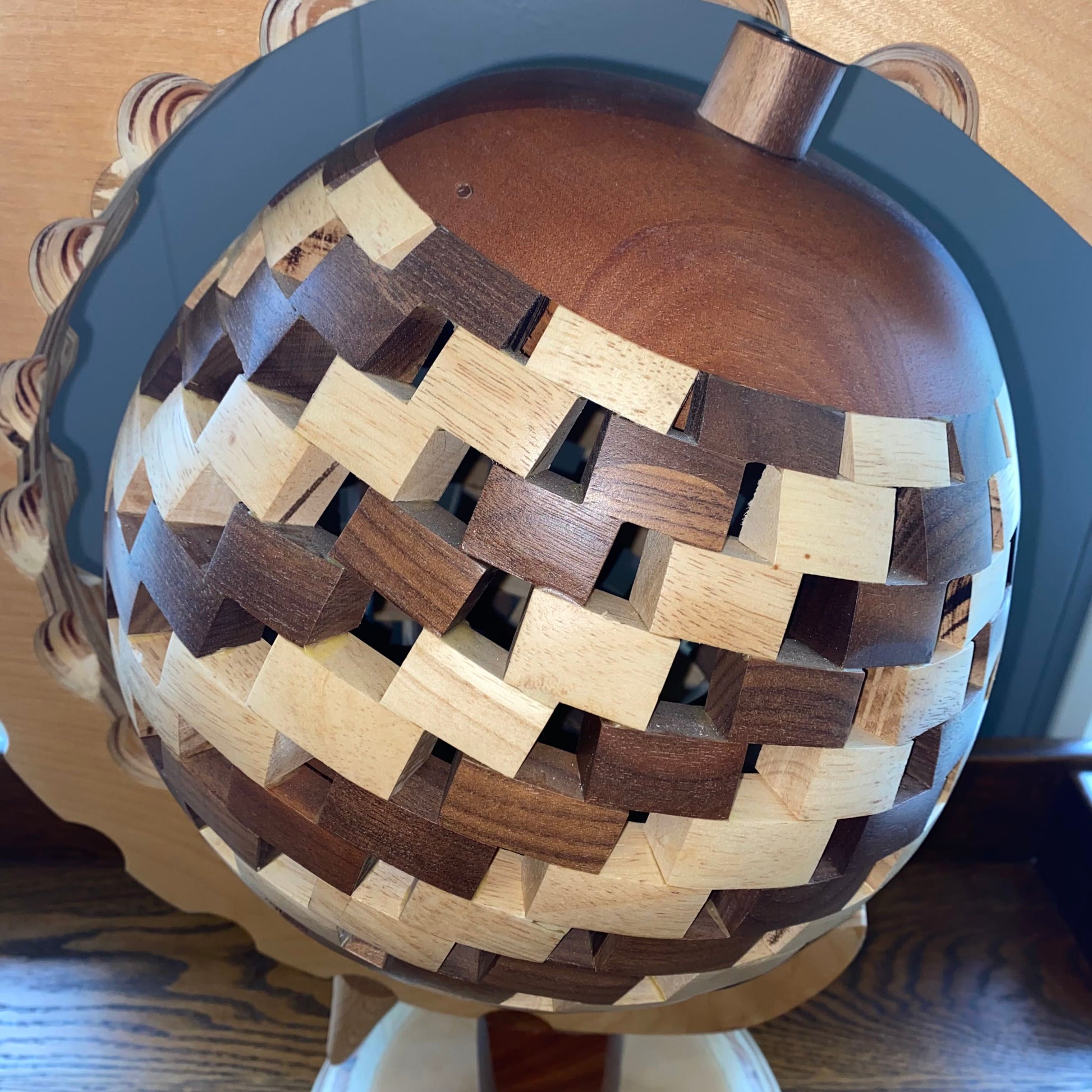 Segmented Wood Decorative Globe UNIQUE FINDS