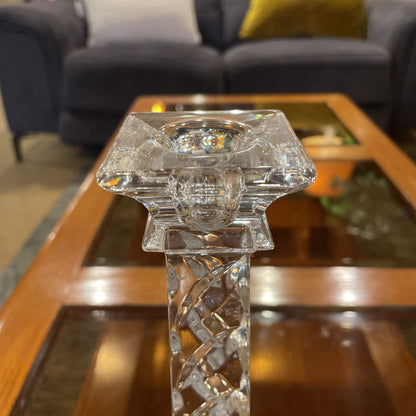 Twist Glass with Square Base Candlestick SET/2--Slovenia