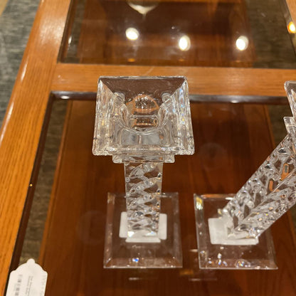 Twist Glass with Square Base Candlestick SET/2--Slovenia