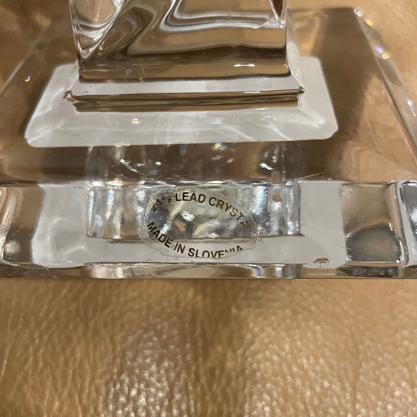 Twist Glass with Square Base Candlestick SET/2--Slovenia