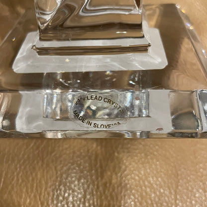 Twist Glass with Square Base Candlestick SET/2--Slovenia