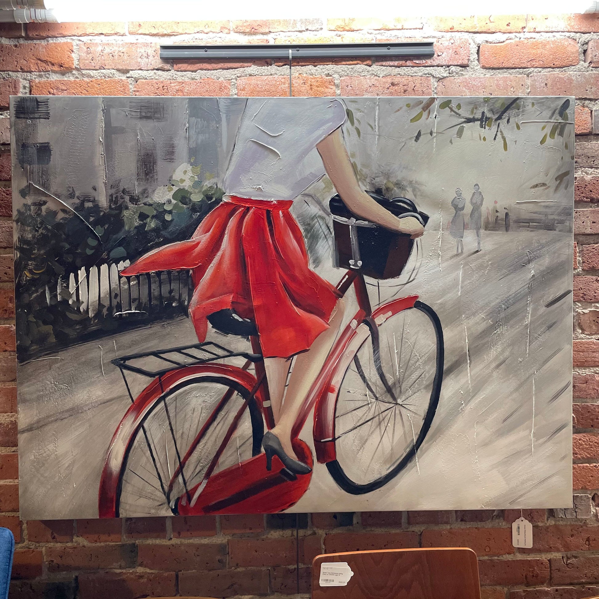 Woman Riding Bicycle Painting ART