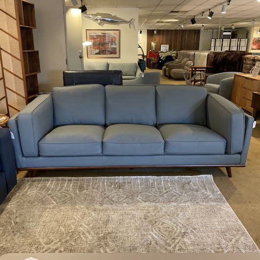 Karlstad Pewter Leather Sofa U SOFAS