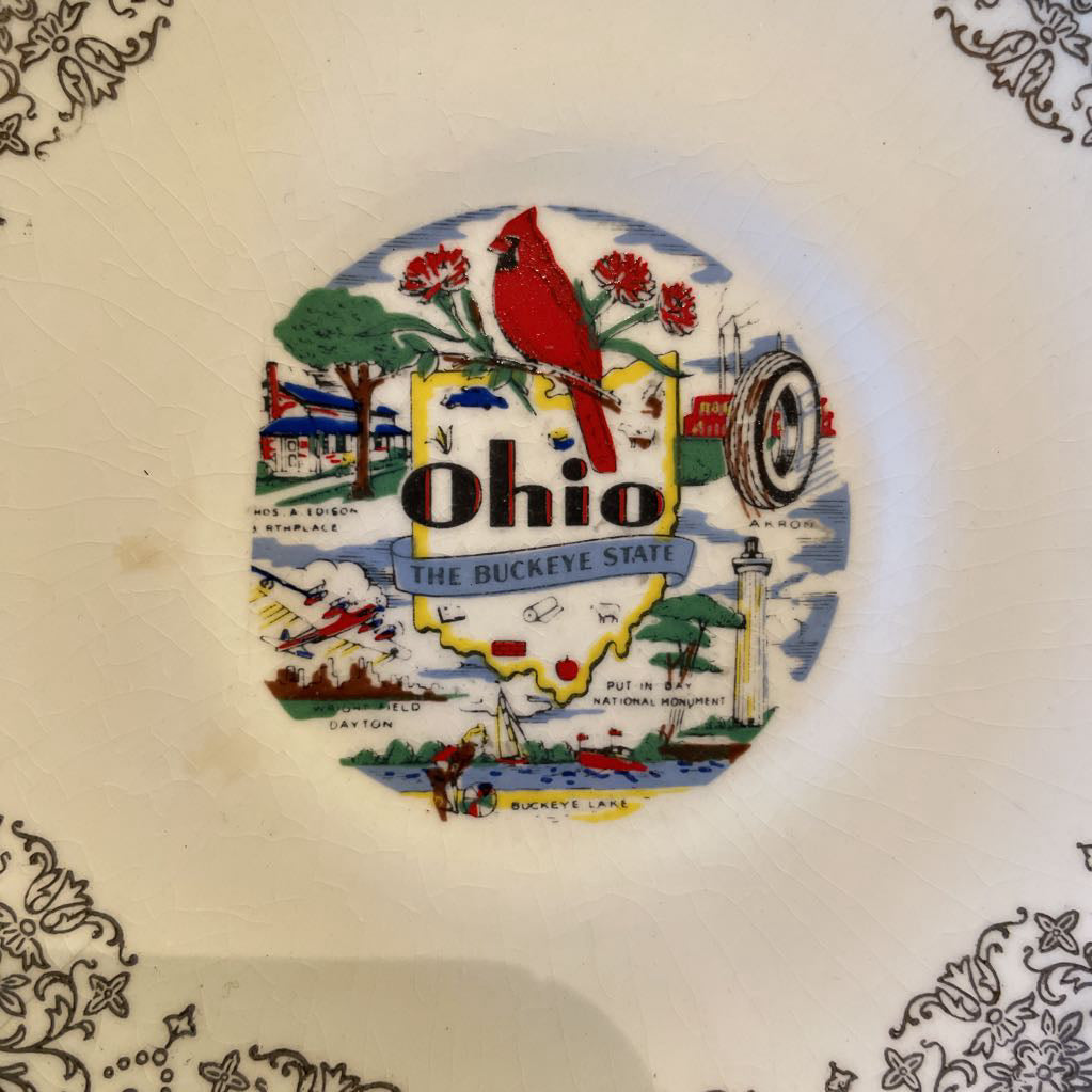 Vintage Ohio Souvenir Teacup & Saucer Set
