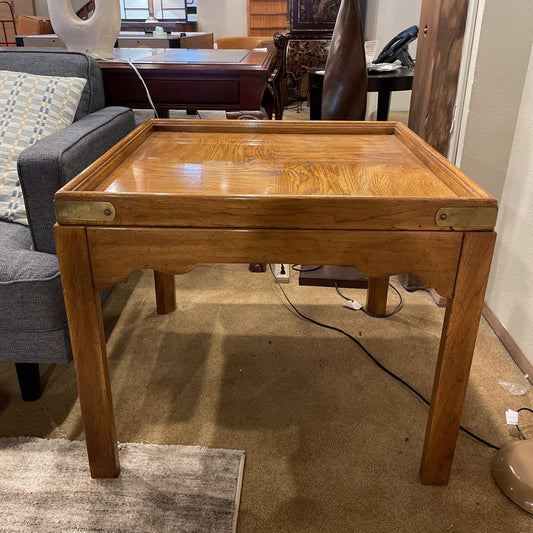Drexel Square Oak Game Table/End Table w/ Raised Lip C SIDE TABLES