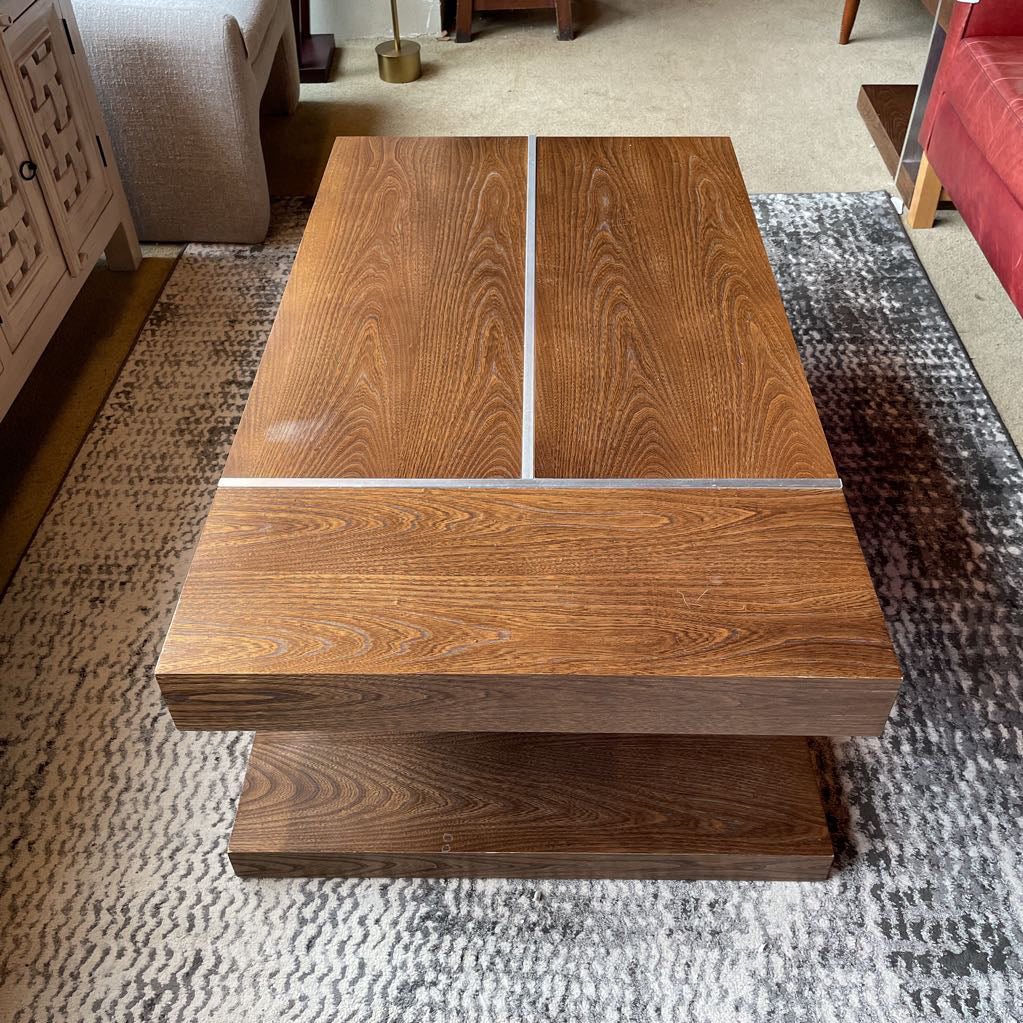 Marconi Copenhagen Walnut & Brushed Aluminum Coffee Table C COFFEE TABLES