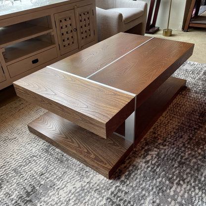 Marconi Copenhagen Walnut & Brushed Aluminum Coffee Table C COFFEE TABLES