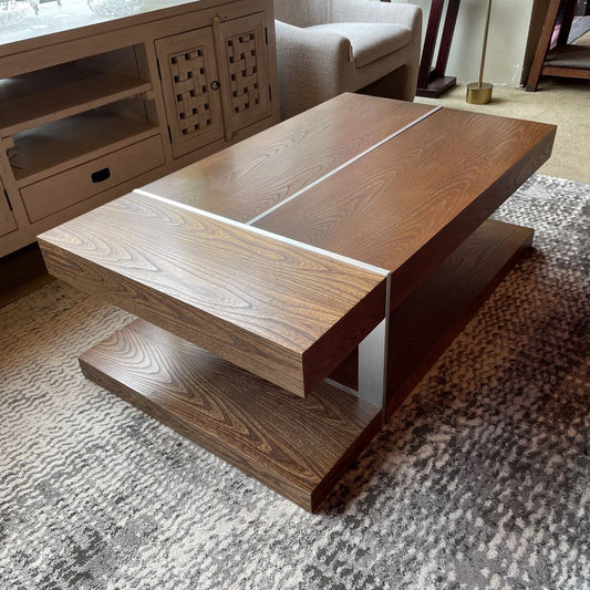 Marconi Copenhagen Walnut & Brushed Aluminum Coffee Table C COFFEE TABLES