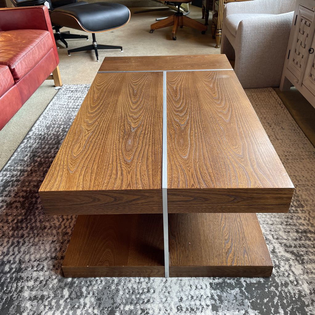 Marconi Copenhagen Walnut & Brushed Aluminum Coffee Table C COFFEE TABLES