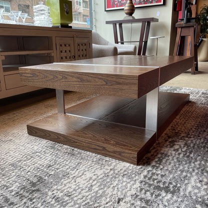 Marconi Copenhagen Walnut & Brushed Aluminum Coffee Table C COFFEE TABLES