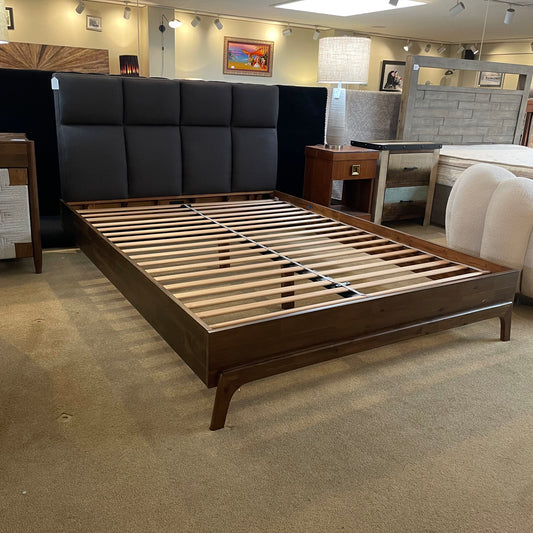 Charcoal Square Tufted Queen Bed Frame C BED FRAMES