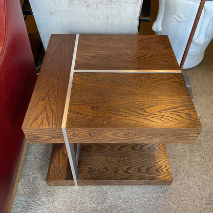 Marconi Copenhagen Walnut & Brushed Aluminum Square Side Table