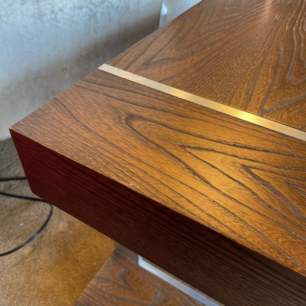 Marconi Copenhagen Walnut & Brushed Aluminum Square Side Table