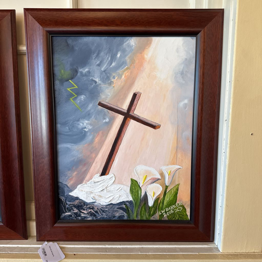Peace Lily and Cross ART
