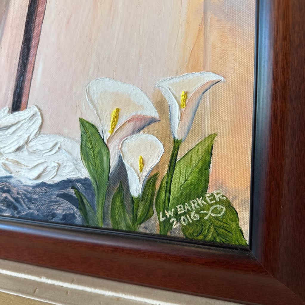 Peace Lily and Cross ART