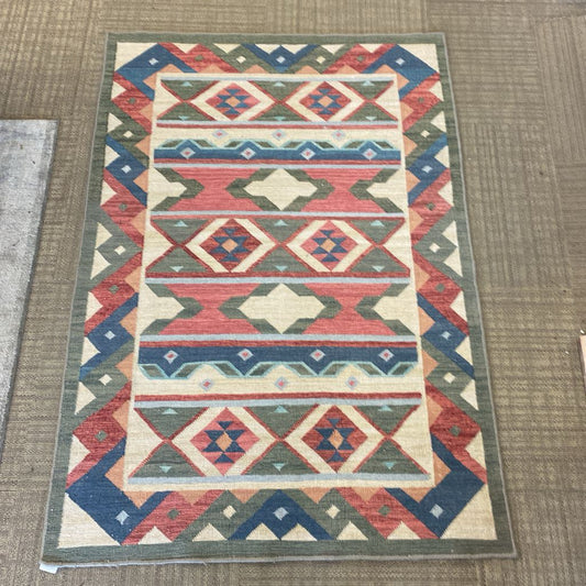 49x70 Rose Sage & Blue Kilim Rug RUGS