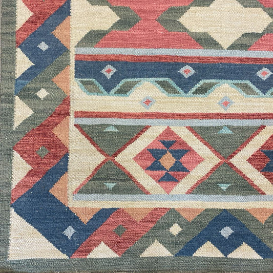 49x70 Rose Sage & Blue Kilim Rug RUGS