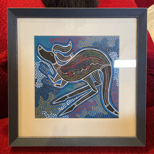 Doongal Aboriginal Blue Kangaroo Art