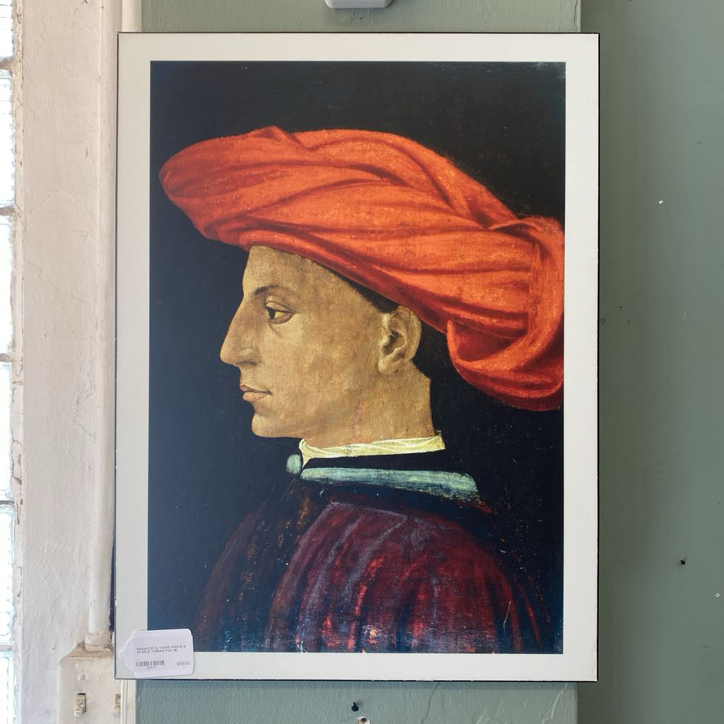 MASACCIO A YOUNG MAN IN A SCARLE TURBAN Print ART