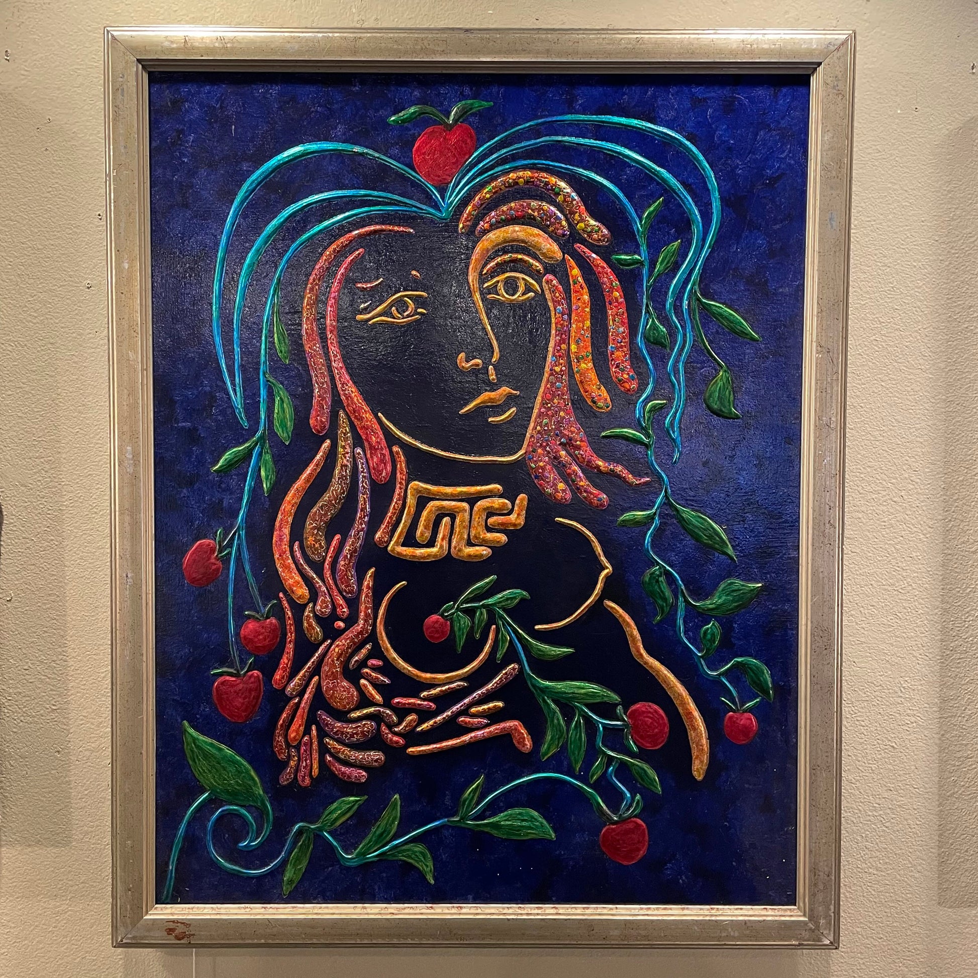 MICHAEL BOWEN Framed (Woman w/ Apple) ART