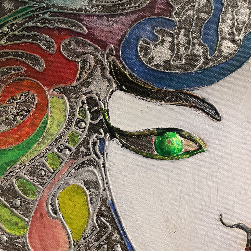 MICHAEL BOWEN (Silver w/ Colors Hair'd Woman) ART