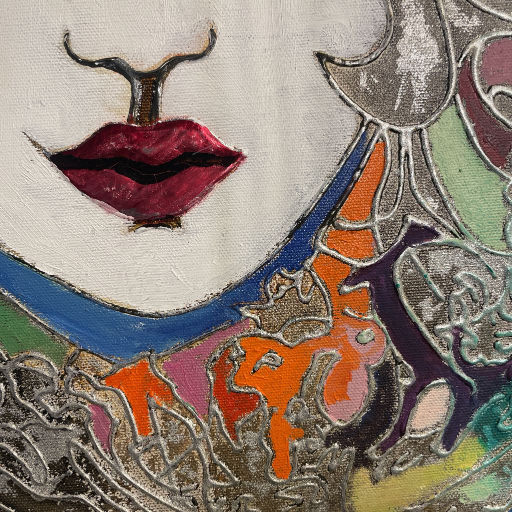 MICHAEL BOWEN (Silver w/ Colors Hair'd Woman) ART