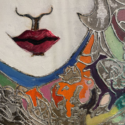 MICHAEL BOWEN (Silver w/ Colors Hair'd Woman) ART