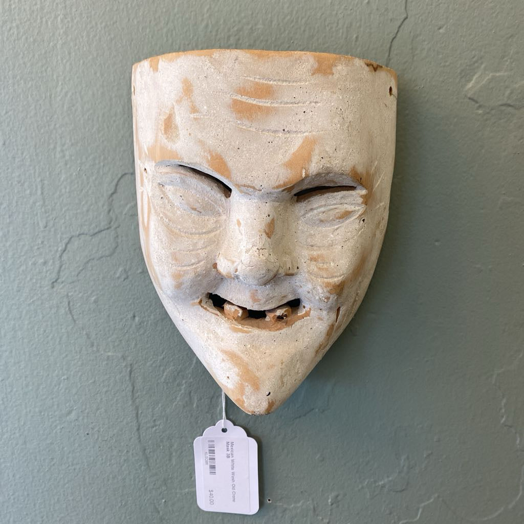 Mexican White Wash Old Crone Mask UNIQUE FINDS