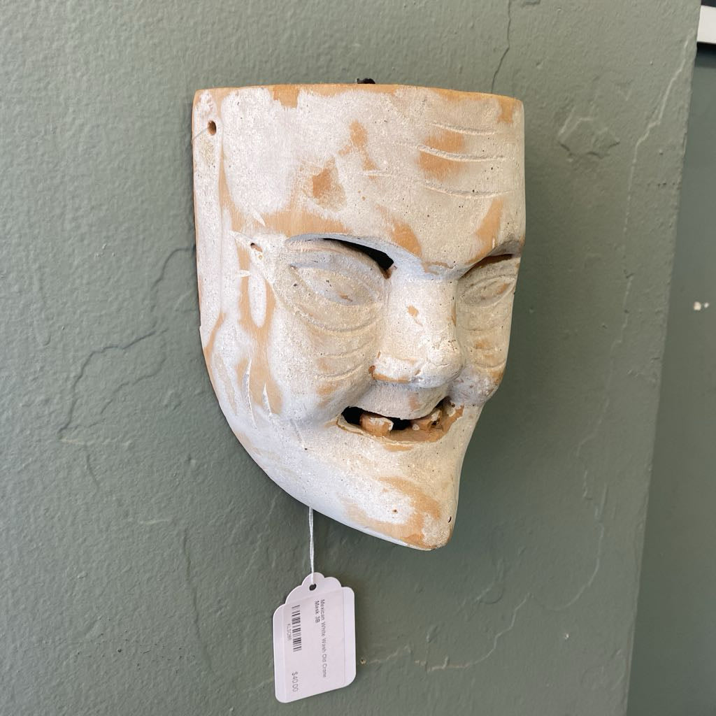 Mexican White Wash Old Crone Mask UNIQUE FINDS