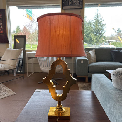 Glam Gold Base Lamp w/ Pink Shade LAMPS