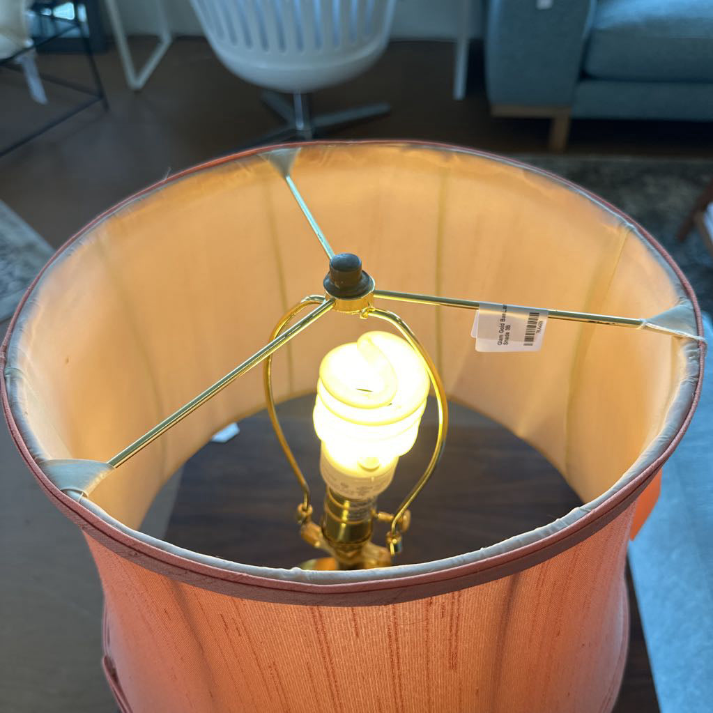 Glam Gold Base Lamp w/ Pink Shade LAMPS