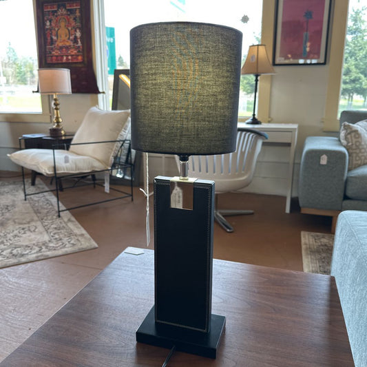 Contemporary Black Leather Lamp LAMPS