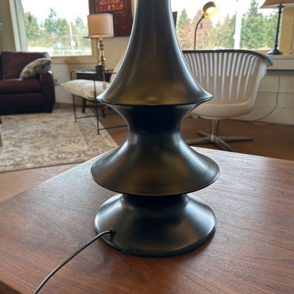 Scalloped Modern Large Black Lamp LAMPS