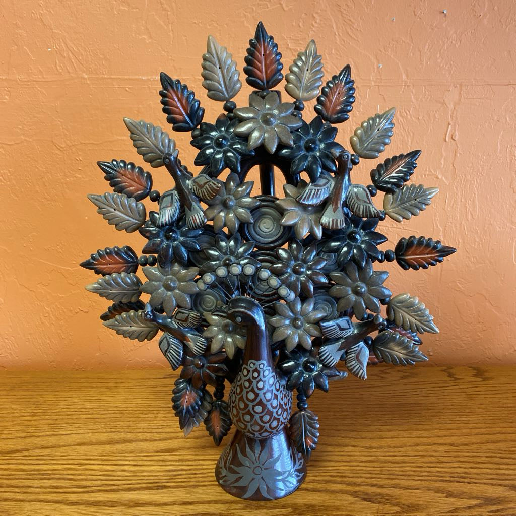 Peacock Tree of Life Candle Holder