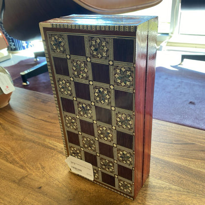 Egyptian Camel Bone Inlay Chess SET