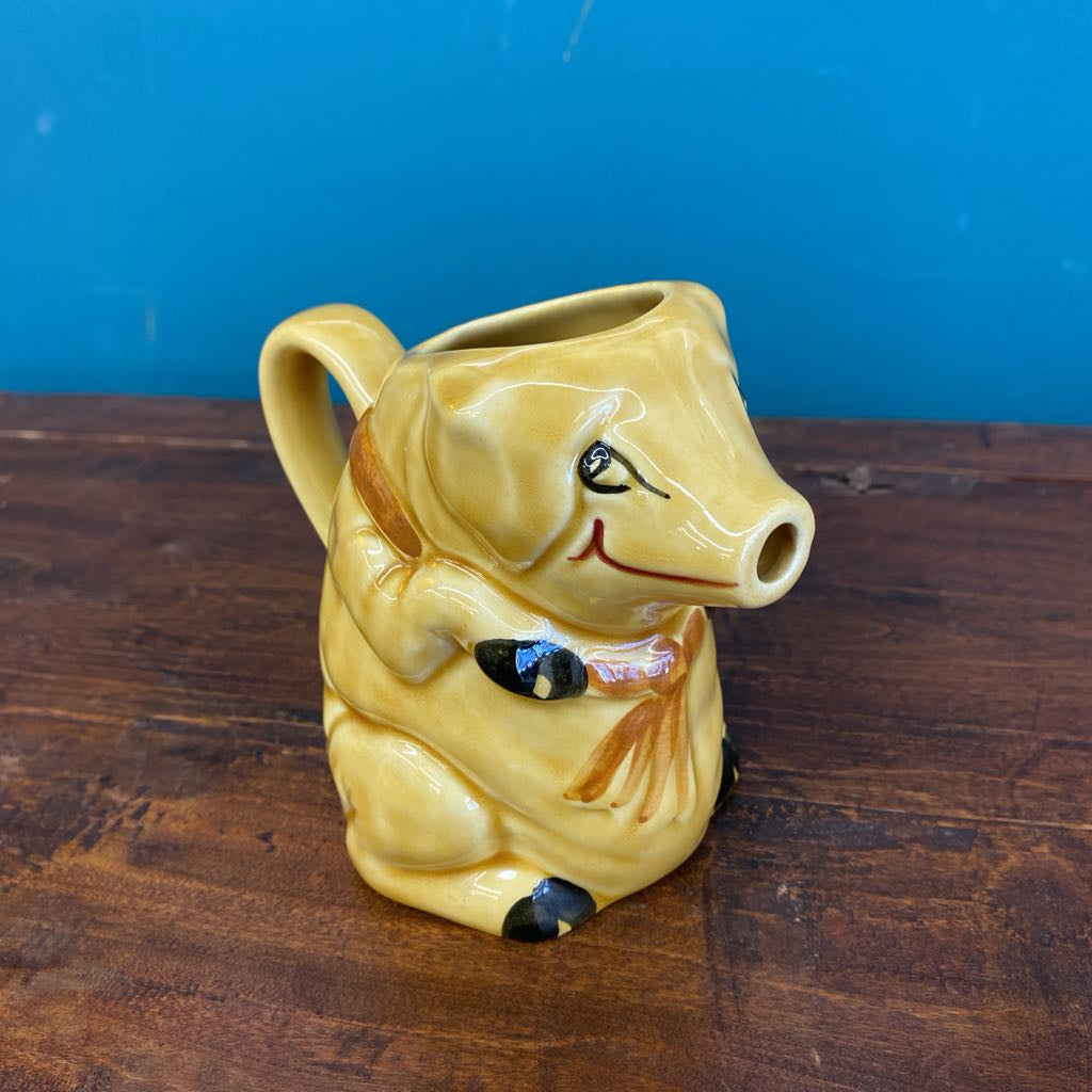 Vintage Yellow Smiley Pig Creamer SMALLS