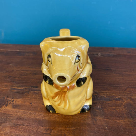Vintage Yellow Smiley Pig Creamer SMALLS