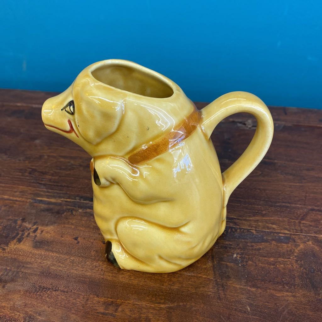 Vintage Yellow Smiley Pig Creamer SMALLS
