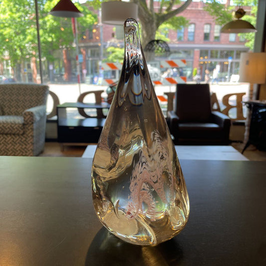 Glass Teardrop with Pink Inclusions UNIQUE FINDS