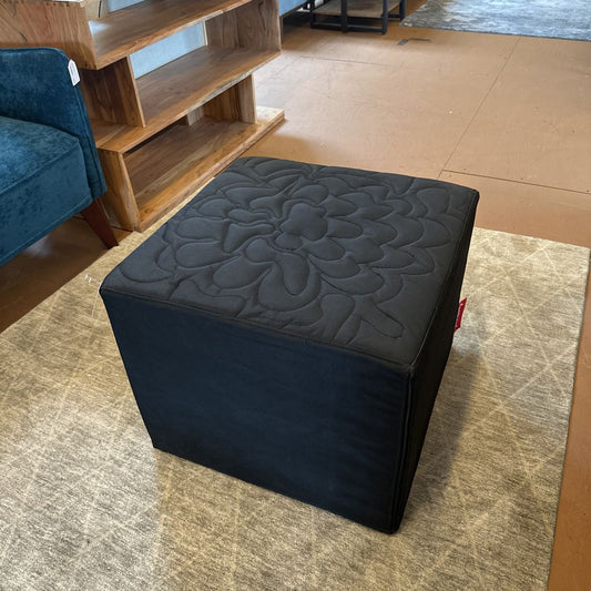 Black Canvas Ottoman
